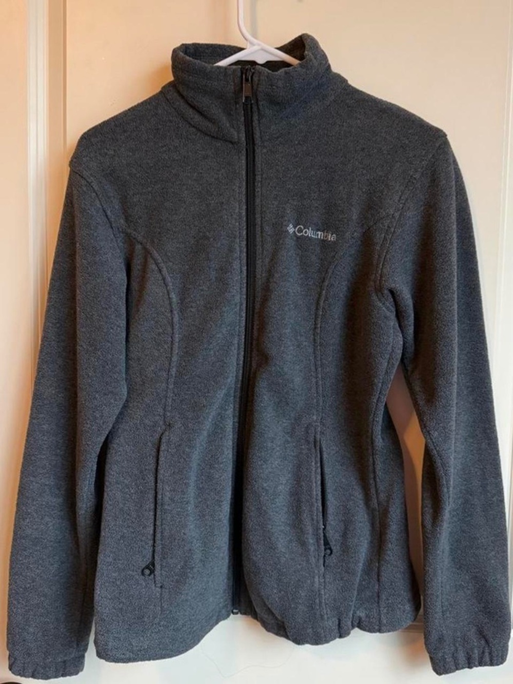 Columbia grey fleece jacket, size extra small